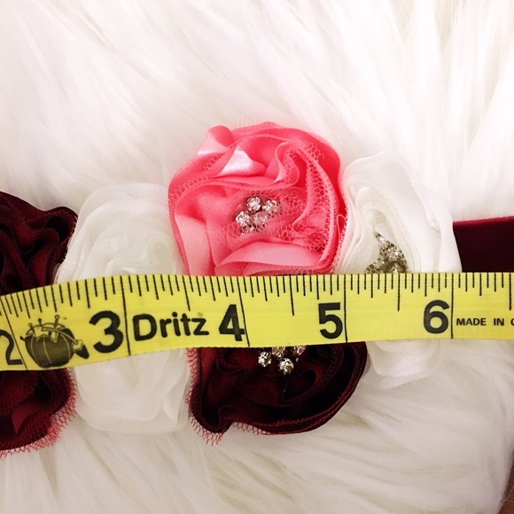 Holiday Rose Floral Velvet Headband NWOT - Picture 3 of 5